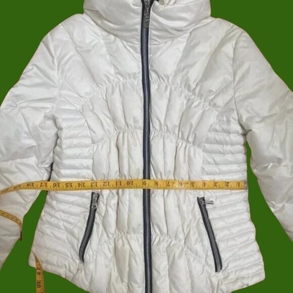 GUESS White Down & Feather Puffer Jacket – Size L (Lightweight Warm Winter Coat) - Picture 7 of 11
